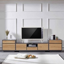 Sunshine 전면장 거실전면수납장 수납서랍장 낮은티비장 2700, 그레이