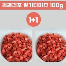 딸기 다이스 100g 2개 동결건조 과일 동결건조 딸기 건딸기 건조딸기 말린딸기 딸기가니쉬카페 음료 디저트 딸기 토핑, 1개(100g2봉지)