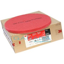가나다용품 3M 적색패드5장-1박스 사이즈선택 10인치~22인치 마루광택기패드 바닥세척작업 동시에 광택작업 청소솔 빨강색패드 돌돌이솔 기계솔 마루광택기솔, 1box, 17인치-5장