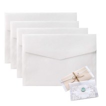 초대용 봉투 50팩 12.9 x 17.9cm(4.9 x 6.89인치) 화이트 반투명 종이 웨딩 봉투 기프트 카드 창문 봉투 파티 생일 엽서용 인사말 카드 봉투 ..