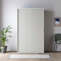 상일리베가구 빅 풀 슬라이딩 옷장 1200 행거형, 화이트 그레이
