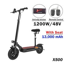 스쿠터 전동 성인용 1300W 전기 스탠드 킥 스쿠터 2 륜 접이식 전자 스쿠터 60 km/h 고속 및 80km 장거리, 06 1200W x 13Ah x Seat