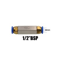 공압 체크 밸브 6mm 8mm 10mm 1/4 OD 호스 편도 공기 가스 황동 압축기 파이프 피팅 어댑터, CV-04BSP 16MM