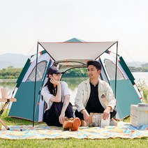 6각 자동 캠핑텐트 / 오토 원터치 2인용 4인용, 대형