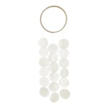 마당 홈 보육 거실 선물을위한 수딩 톤 펜던트 소품이있는 천연 쉘 윈드 차임, 껍데기, 하얀색