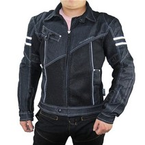 모토져지 라이더 바이크 바람막이 점퍼 자켓 잠바 팔꿈치와 등 보호 기능이있는 클래식 jk-006 오토바이 레이싱 오프로드 데님 메쉬 레이싱 슈트, 검은색, m