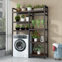 세탁기 랙 발코니 스토리지 랙 욕실 다용도실 스토리지 롤러 선반, 옵션, 02.100X30X170 블랙 탄화