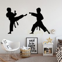 송판 격파 태권도용품 합판 가라테 어린이 벽 스티커 방 유도 비닐 데칼 태권도 결혼 홈 인테리어 벽화 P6, 08 15 blue