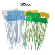 100x 일회용 와이어 타이 보안 씰 탬퍼 태그 자체 잠금 케이블 타이, 다중, 한개옵션1