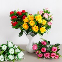 플라워트리 장미꽃 조화 장미 36종 장미꽃 인테리어꽃 꽃선물 성묘꽃 성묘조화, 뉴쁘띠봉장미부쉬 50cm 핑크