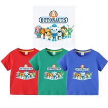 바다탐험대 옥토넛 Octonauts 캐릭터 순면 반팔티 15색 90-150 아동복 여른 반소매 상의 티셔츠 캐릭터 도안 1호