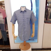 란체티 면100 프린트원단 일반핏 반팔셔츠 LSM2205BL