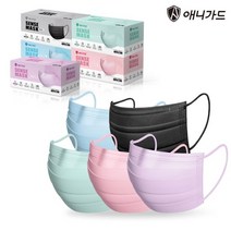 [LIVE] 애니가드 프리비 컬러 사각 마스크 60매 대형, 30매입, 2개, 에메랄드 그린