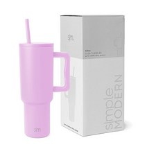 Simple Modern 40 oz Tumbler with Handle and Straw Lid | Insulated Cup Reusable Stainless Steel Water, -Electric Lavender