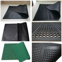 고무매트 업소용 산업용 식당 주방 미끄럼방지매트 모음, 더블링매트, 100X100, 녹색
