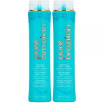 PURE BRAZILIAN 안티 프리즈 데일리 샴푸 & 컨디셔너 - 무염 및 염색모에 안전한 샴푸 & 컨디셔너 케라틴 아르간 오일 및 아사이 풍부(400ml/13.5온스)