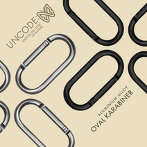 UNCODE 타원 카라비너 캠핑 타프 알루미늄 타원형 비너 5cm, 블랙세트할인10ea