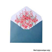 빈티지 소품 인테리어 인쇄 꽃 세트 봉투 결혼식 인사말 카드 초대장 편지지 카와이 문구 사무실 학교 용품 6 개, [05] Red Lily 02