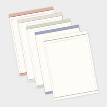 9 color 데스크프로젝트 떡메모지 A4 모눈 노트 패드, 에메랄드 민트