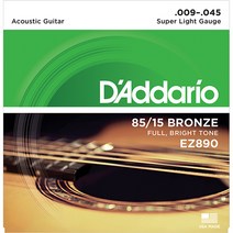 공식수입정품<br>Daddario - 85/15 Bronze Acoustic Super Light / 어쿠스틱 스트링 009-045 (EZ890)