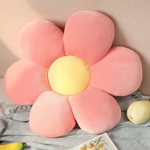 양털 방석 쿠션 박제 여섯개의 꽃잎 꽃 만나고 방 장식 해바라기 베개 베이 윈도우 핑크 설정 침실 좌석, 55X55cm, pink-Yellow