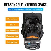 USTPO 오토바이 백팩 방수 가방 하드 쉘 백팩 탄소 섬유 오토바이 헬멧 대형.. 정품보장, 단일