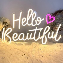결혼식 방명록 Ineonlife-LED 조명 네온 사인 헬로 아름다운 침실 집 웨딩 바 파티 축제 방 벽 장식 발렌, 01 5w, 01 Warm White_01 5w