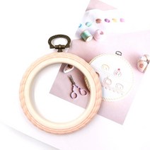 마미쏘잉/ 미니 고무수틀-핑크 7cm/ 십자수 프랑스자수/ 악세사리 자수용 후프/ 인테리어액자, 1개