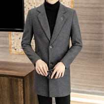 키작남코디 키작은 키작남 코트 롱 남자가을 단신 발마칸 스몰 모직 남자더블 자켓