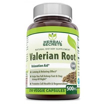 Herbal Secrets Valerian Root Calming & Relaxing 허벌 시크릿 발레리안 루트 카밍 릴렉싱 500mg 250베지캡슐, 1개, 250캡슐