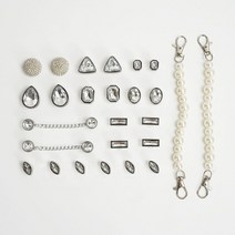 신발 악세서리 bling croc 액세서리 금속 체인 버클 crocs charms 장식, 은
