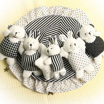 신생아 토끼곰돌이 흑백모빌 오르골 봉제인형 딸랑이 13051EA, 오르골포함(벌크포장)