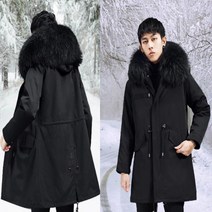 남자 안감퍼 후드 패딩 겨울 아우터 올블랙 내피분리형 모자탈부착 남성 겨울 점퍼 잠바 모자퍼 베이직 디자인 미디기장 따뜻한 겨울패션