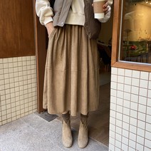 데일리앤 스밍 밴딩 플레어 코듀로이 롱 스커트