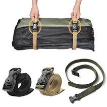 노옵션 부피줄임 캠핑 웨빙 백팩킹 침낭 매트 이불 정리끈 압축벨트 스트랩 조임끈 버클 끈, 베이지, 1개