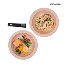 [까사밀라] 플로르 IH 플레이트팬 C세트 (프라이팬 26cm+웍팬 26cm + 핸들), 상세 설명 참조