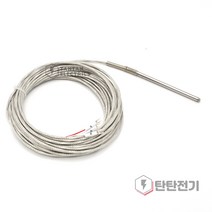 TC-R 프로브 타입 PT100오옴 100mm 리드선 10m SUS304 온도센서 측온저항체 3선 RTD Probe 와이어, 1개