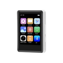 MP3 휴대용 세련된 음악 미디어 플레이어 USB 슈퍼 HiFi 지원 SD 카드 라디오 FM 기록 안드로이드 iOS, [01] white
