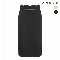탱커스 여성 웨이스트 물결 벨티드 스커트