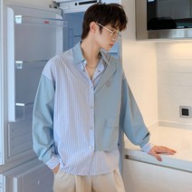 남성 긴팔 남방 셔츠 최고로 멋있다 페이크투피스 2023 봄옷 와이드 루즈핏 빅사이즈 플라워 프린팅 4994091640