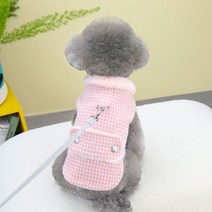 강아지패딩 강아지 오리털 패딩 강아지겨울옷 인스 애완 동물 의류 하운드투스 두꺼운 열 격자 디자이너 패션, 2.1 - M