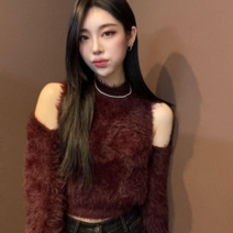 드리뮤즈 여성 니트 크롭 도톰 나시 가디건 세트 4color