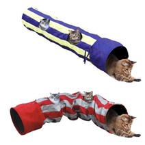 휴대용 고양이아지트 방울놀이 바스락터널 휴식처, 레드