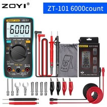 측정 측량도구 캘리퍼 노기스 ZOYI 디지털 멀티 미터 6000 카운트 백라이트 AC/DC 전류계 전압계 옴 ZT-98/, 01 ZT-101 with 16in1