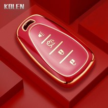 new tpu car remote key case 커버 쉘 fob for chevrolet chevy camaro cruze malibu sonic volt tracker spar, 4 버튼 레드