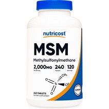 미국직배송 뉴트리코스트 Nutricost 식이유황 MSM 2000mg 240정