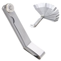 측정게이지100a16 0.05-1mm 두께 곡선 강철 간격 미터법 필러 필러 게이지 도구 목공 측정용 16pcs 블레이드 포함, CHINA