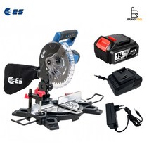 ES산업 18V 충전 각도절단기 컷팅기 6.0Ah 배터리 세트 LS218M-N 마끼다 배터리 호환, 02.본체+6.0Ah배터리1개+슬라이딩 충전기