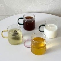 눌세라믹 줄리 로우 머그컵 4p set 320ml 내열유리 데일리 저중심 가족컵, 4p set 줄리 로우 머그컵세트 320ml