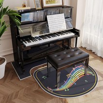 피아노방진매트 피아노 방음 매트 스탠드형 소음흡수 소음감소 전용 의자 발받침 드럼 가정용 카펫, 04 무지개 음표 도닐 매트【이형】